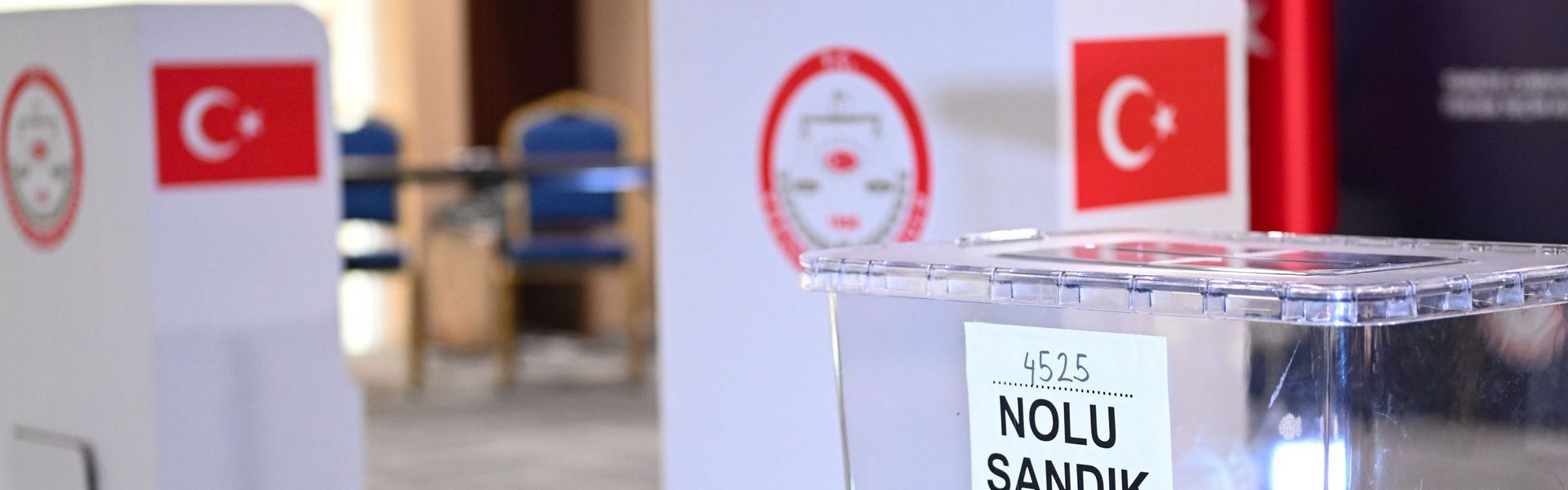 Transparent ballot boxes, cabins and ballot papers ahead of the presidential and 28th parliamentary elections in Ankara.