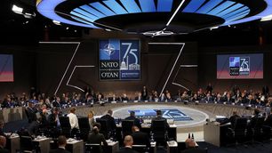 U.S. President J. Biden & NATO Secretary General J. Stoltenberg attend a meeting of the North Atlantic Council at the level of Heads of State and Government, Indo-Pacific and European Union during NATO's 75th anniversary summit in Washington, 11.06.2024.