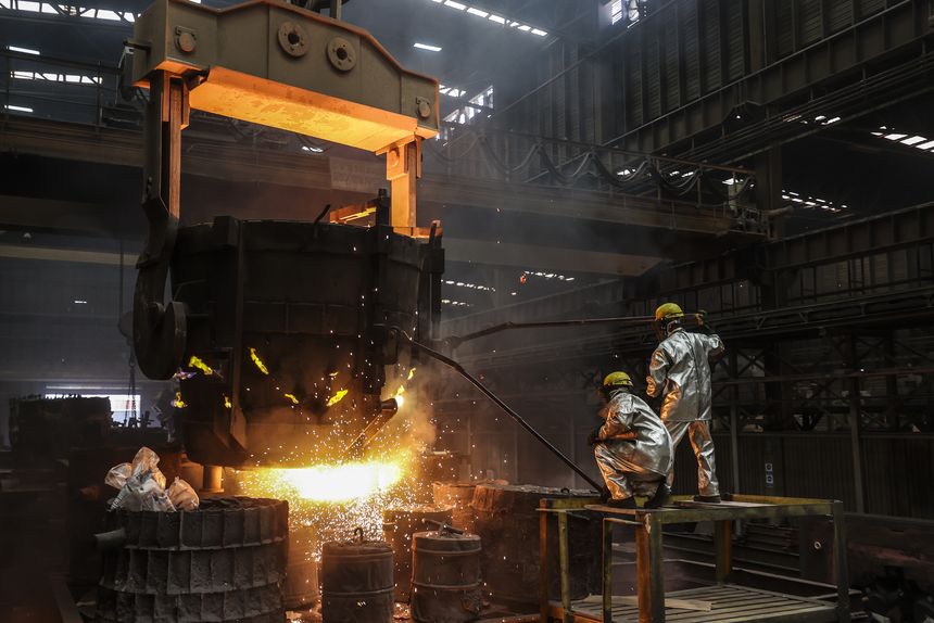 Workers in a foundry in Ankara, Turkey on May 06, 2021.