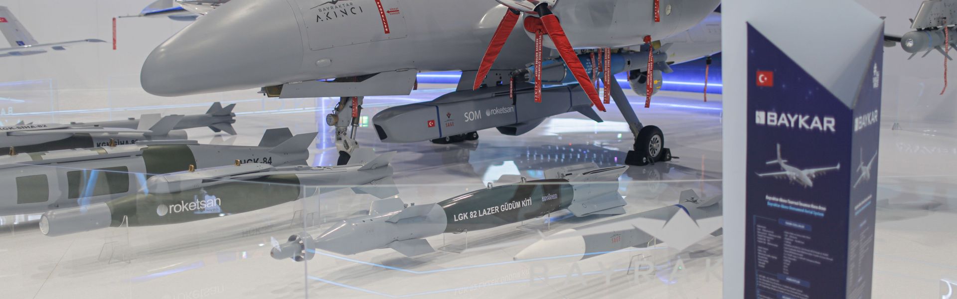 Bayraktar Akinci, a High Altitude Long Endurance combat drone from Turkey's leading combat drone manufacturer Baykar, will be on display at the SAHA EXPO Defence & Aerospace Exhibition in Istanbul. Bayraktar Akinci, a High Altitude Long Endurance combat drone from Turkey's leading combat drone manufacturer Baykar, will be on display at the SAHA EXPO Defence & Aerospace Exhibition in Istanbul.