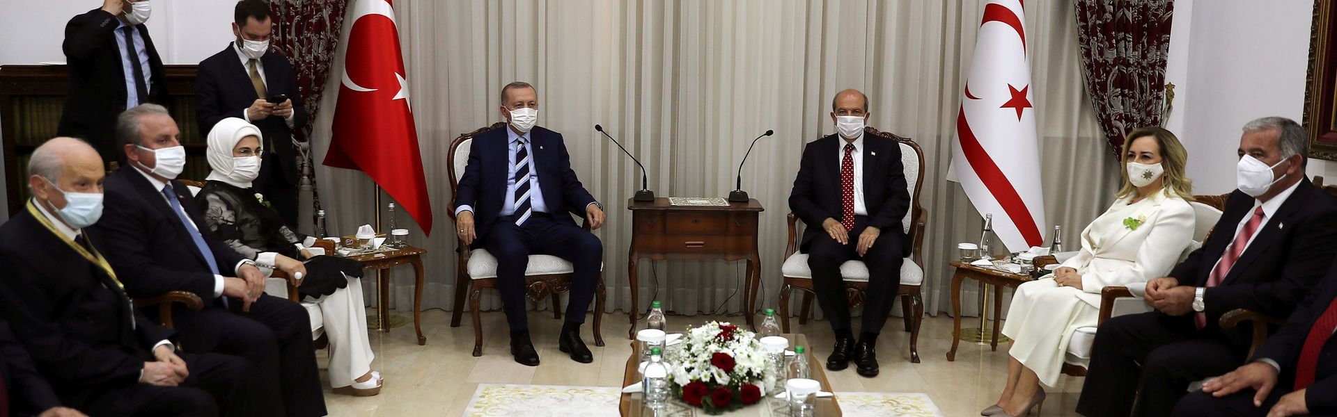 Erdogan meets with President of Turkish Republic of Northern Cyprus Ersin Tatar on 47th anniversary of Turkish invasion. 