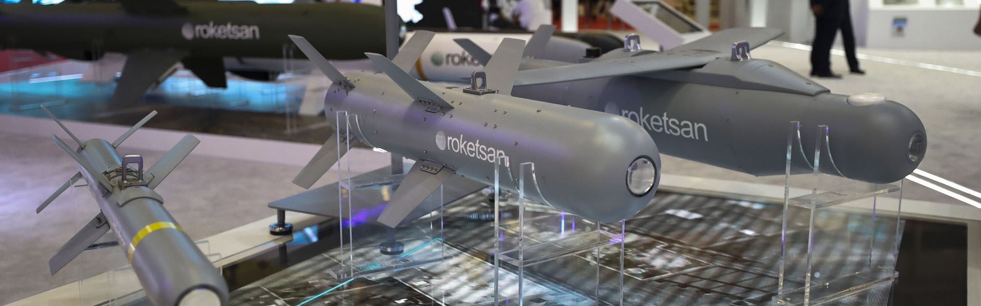 Air defence munitions of Roketsan are on display at the International Defence Industry Fair (IDEF) 2021 in Istanbul, Turkey.