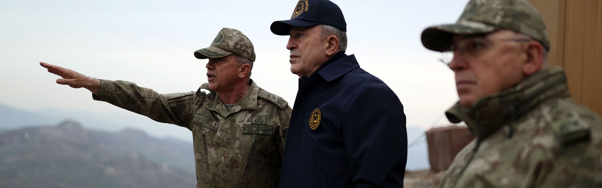 Turkish Defense Minister Hulusi Akar inspects the ongoing cross-border operation Claw-Lock in Sirnak